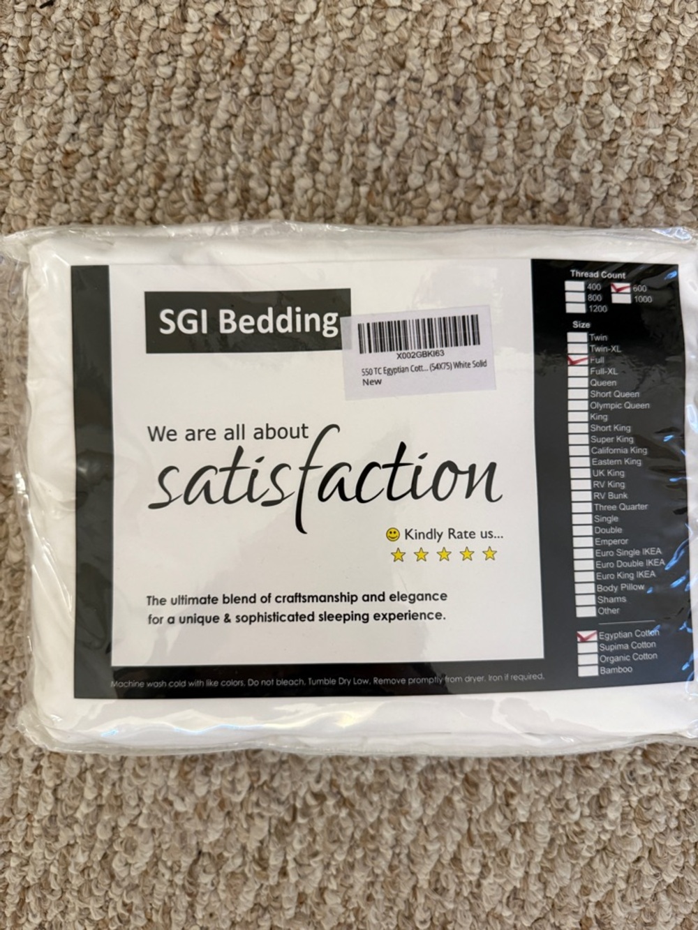 SGI Bedding 18 inch Drop Bed Skirt Full Size